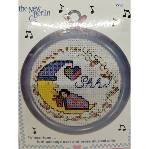 New Berlin Company Musical Cross Stitch Kit Shh! #2298 New In Package - Picture 2 of 3